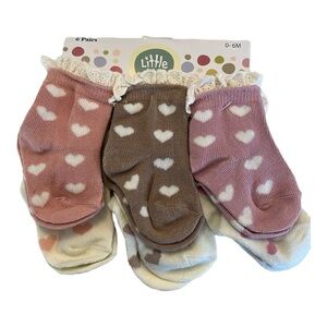 💕HP💕Little Me heart ruffle socks baby girl 0-6 months